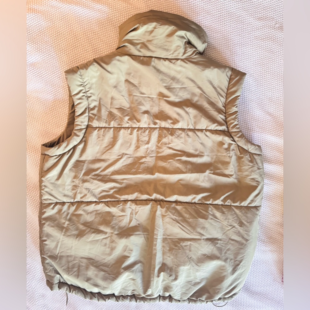 ALTAR’D STATE Olive Green Quilted Puffer Vest w High Neck - Picture 5 of 12